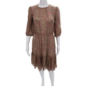 Vanessa Bruno Women Silk Floral Shift Dress Multicolor Size 36